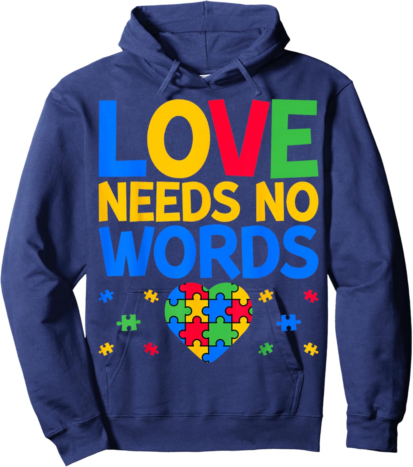 Love Needs No Words - SPED Teacher Special Education Hoodie - Hoodie | Navy