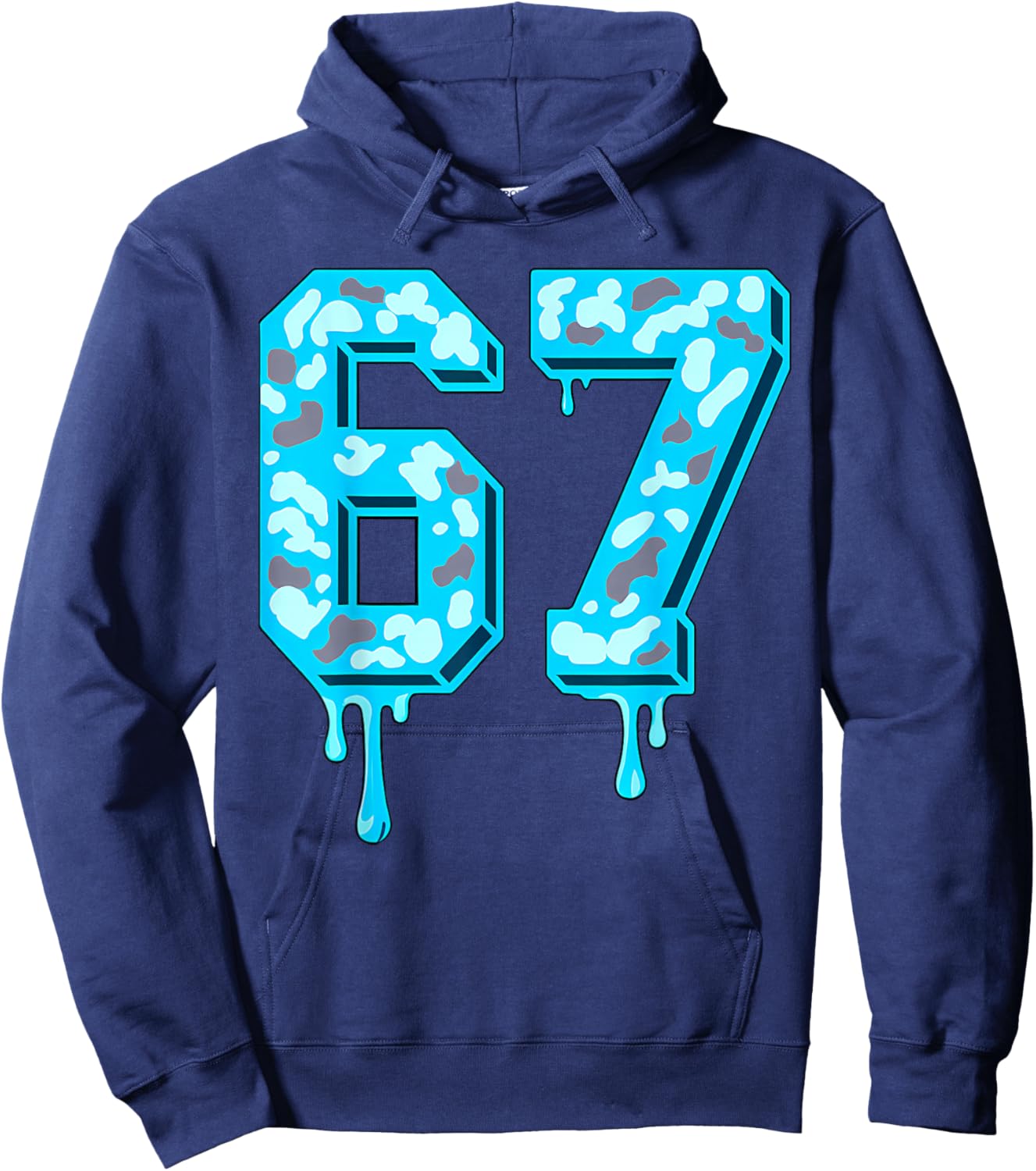 67 Drip Camo Gamma Blue Matching Hoodie - Hoodie | Navy
