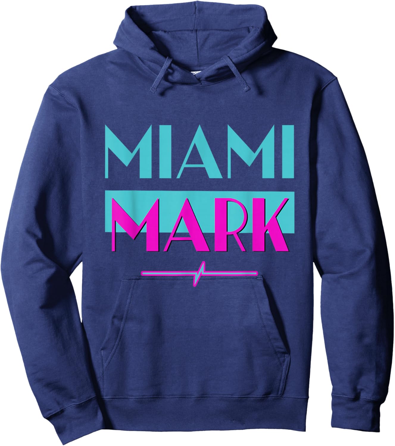 Miami Mark DJ Entertainment 80s Nostalgia Fun Novelty Hoodie - Hoodie | Navy