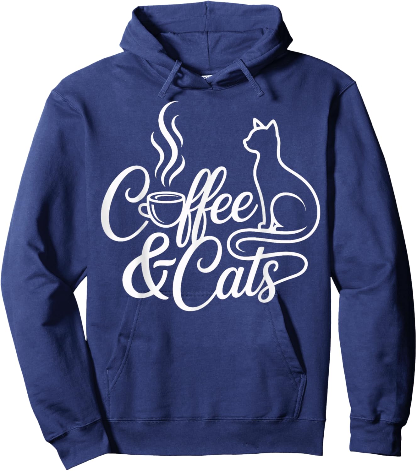 Coffee and Cats Cat Hoodie - Hoodie | Navy