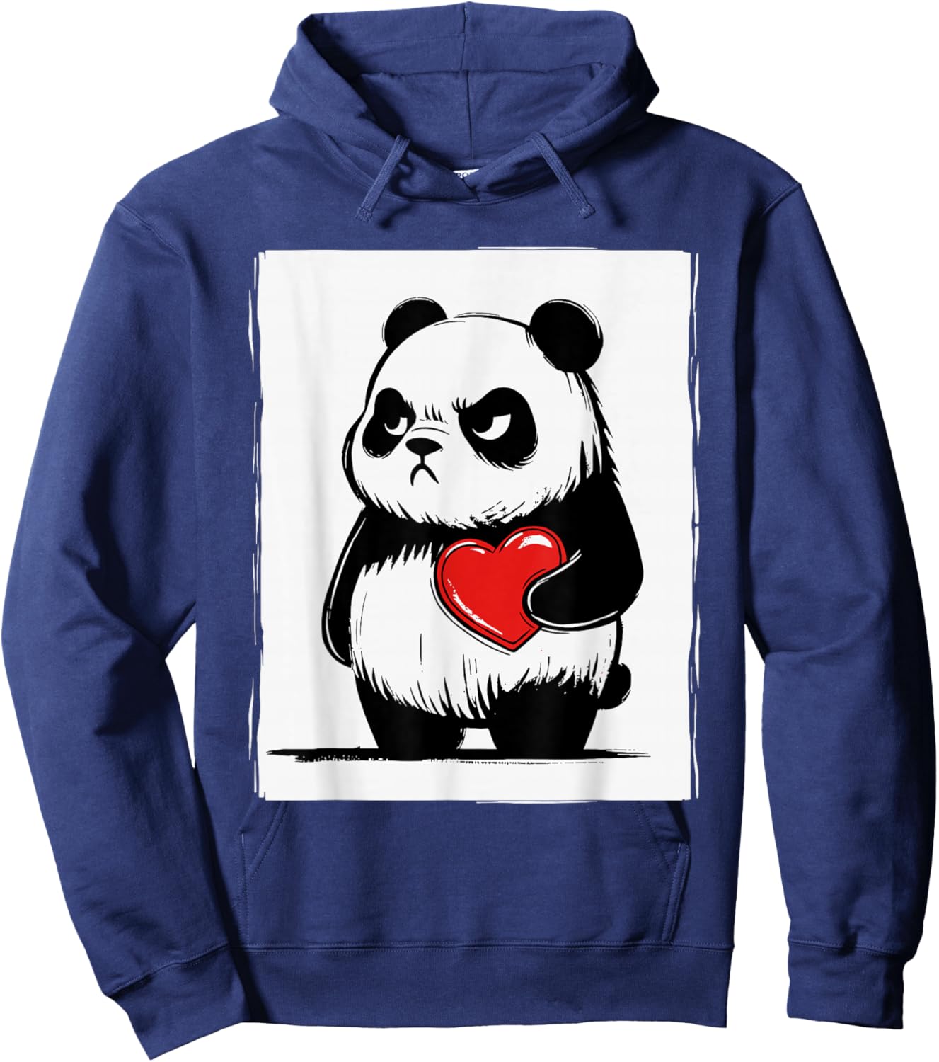 Grumpy Panda Bruh Men Women Teens Kids Funny St. Valentine's Hoodie - Hoodie | Navy