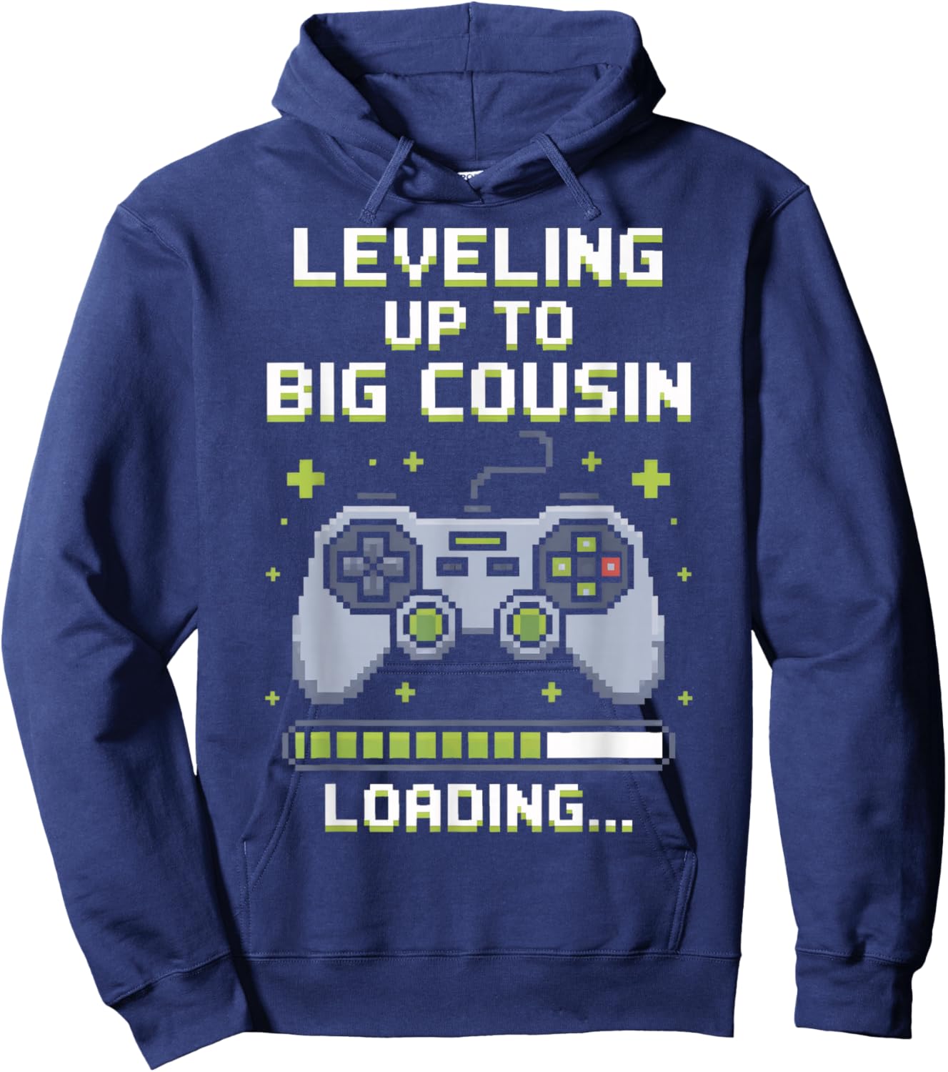 Leveling Up to Big Cousin Gamer Family Announce Hoodie - Hoodie | Navy