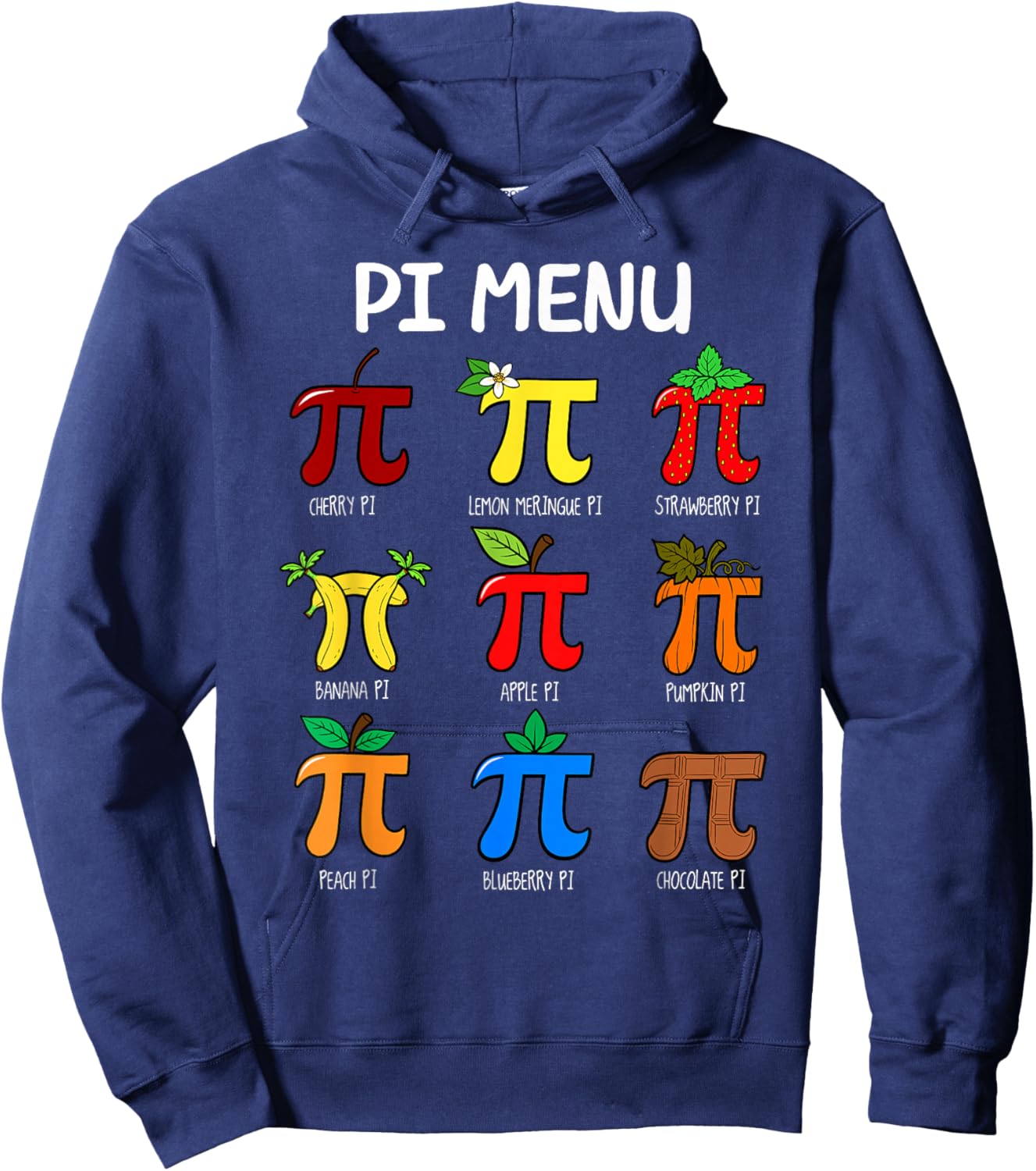 Pi Menu 3.14 Symbol Happy Pie Day Math Teacher Women Toddler Hoodie - Hoodie | Navy