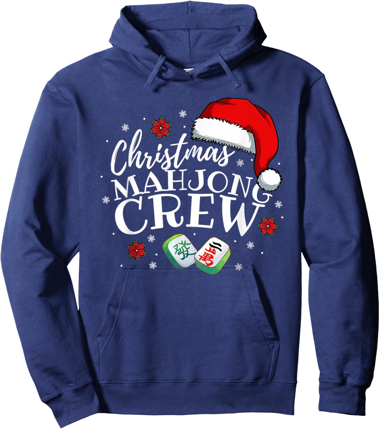 Mahjong Christmas Crew Matching Family Xmas Party Men Women Hoodie - Hoodie | Navy