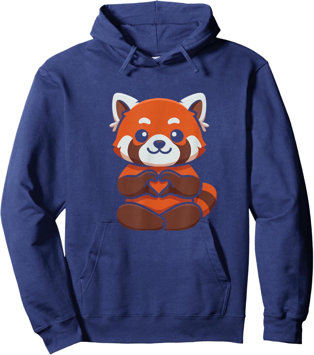 Red Panda Heart Kawaii Cute Women Girls Red Panda Hoodie - Hoodie | Navy