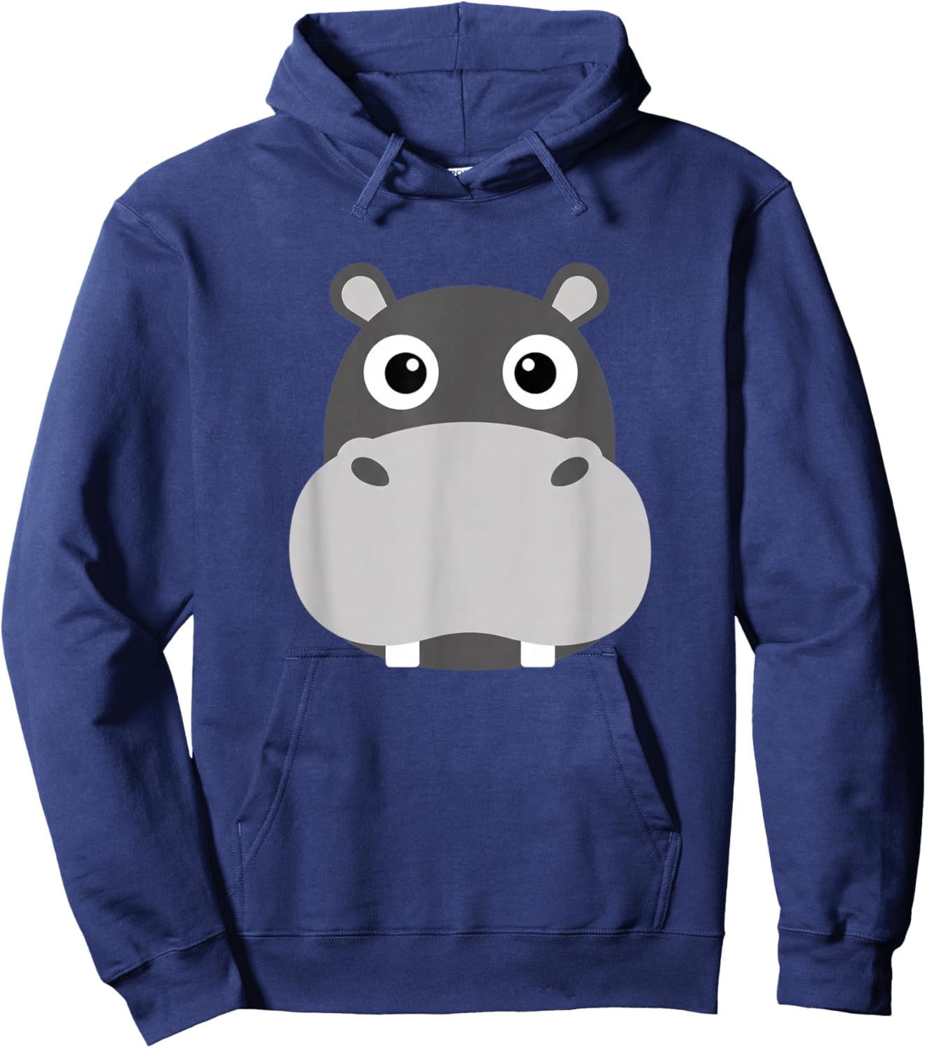 Cute Hippo Face Cartoon Jungle Animals Anime Comic Kids Hoodie - Hoodie | Navy