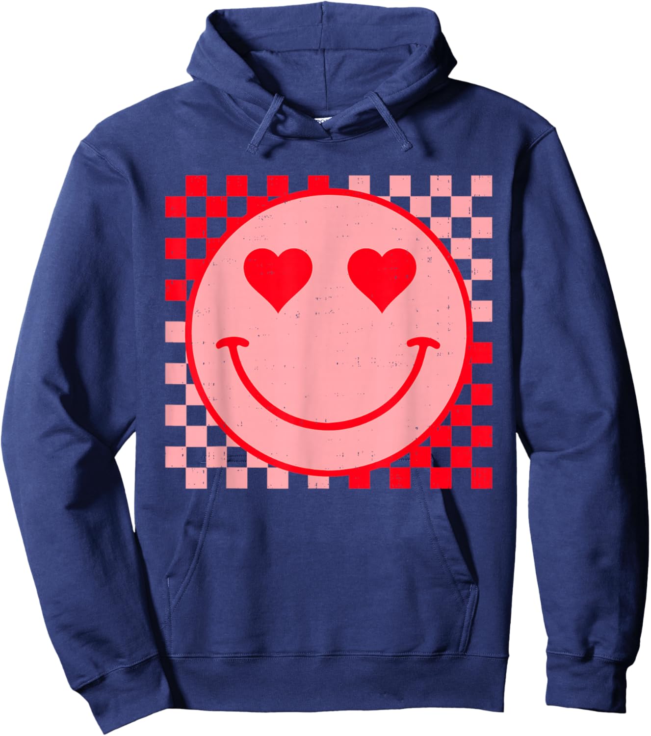 Retro Vintage Valentines Day Smile Face Men Women Girls Kids Hoodie - Hoodie | Navy
