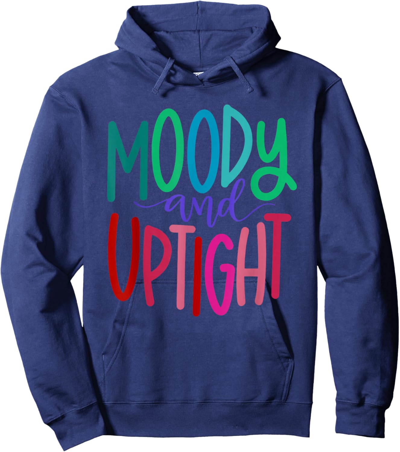 Merry & Bright and Moody & Uptight, Matching Couples Hoodie - Hoodie | Navy