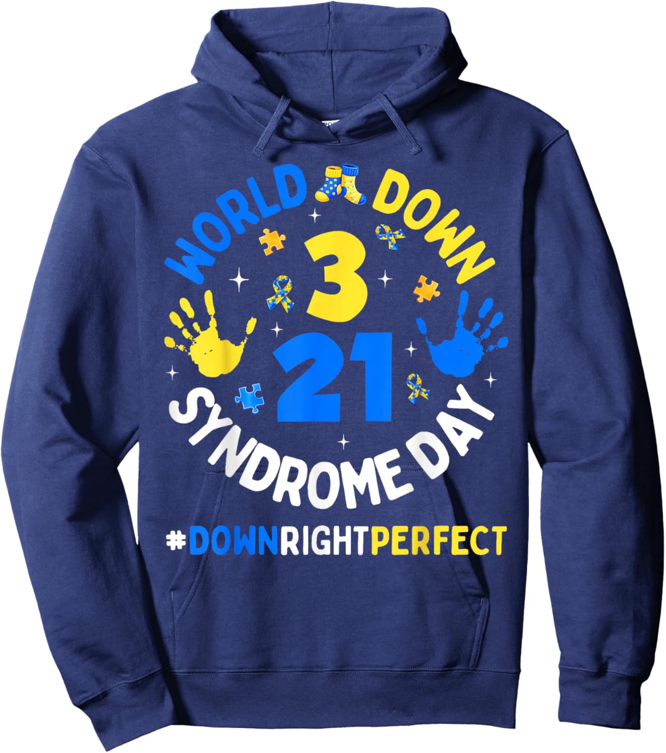World Down Syndrome Day 321 Awareness Support Men Women Kids Hoodie - Hoodie | Navy