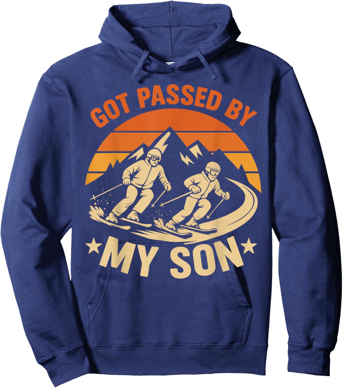 Got Passed by My Son Retro Ski Dad Humor Hoodie - Hoodie | Navy