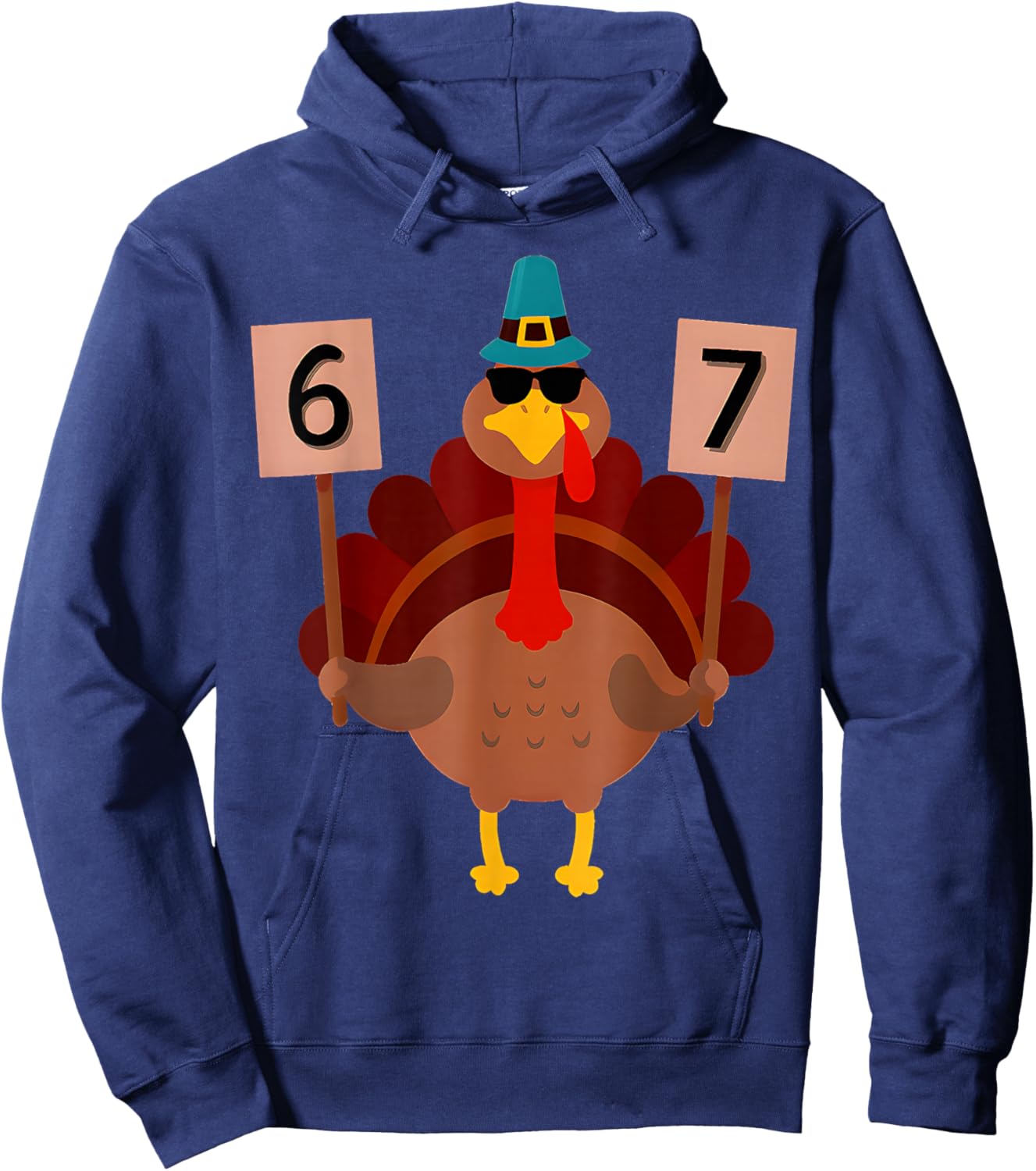 67 Thanksgiving Funny Turkey Thanksgiving 67 Turkey Hoodie - Hoodie | Navy