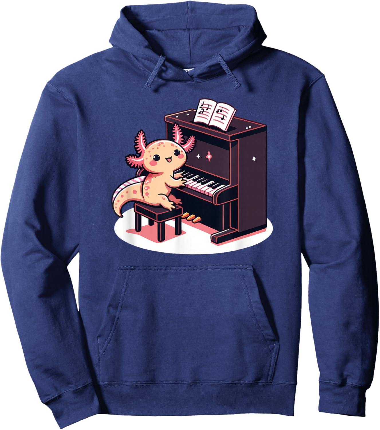 Cute Sea Creature Playing Piano Music Lover Art Hoodie - Hoodie | Navy