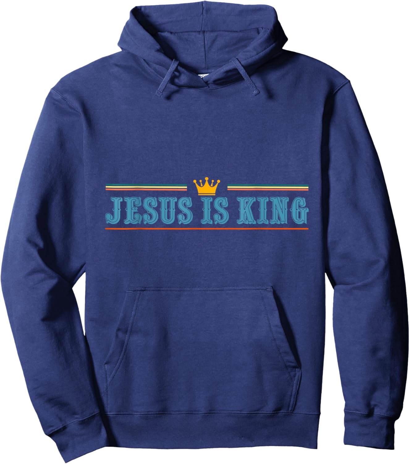 Jesus is King Christian Faith Graphic Design Hoodie - Hoodie | Navy
