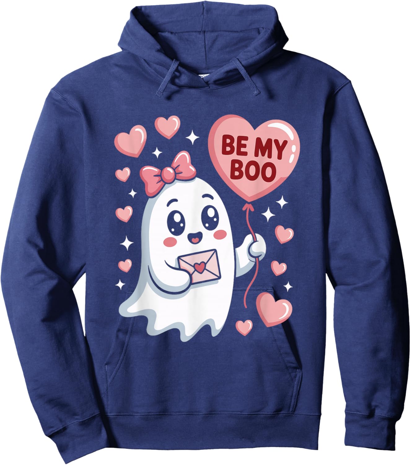 Be My Boo Cute Ghost Valentines Day Love Hoodie - Hoodie | Navy