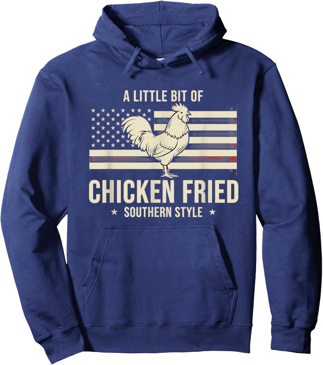 Chicken, I Wear 'A Little Bit of Chicken Fried' Southern-So Hoodie - Hoodie | Navy