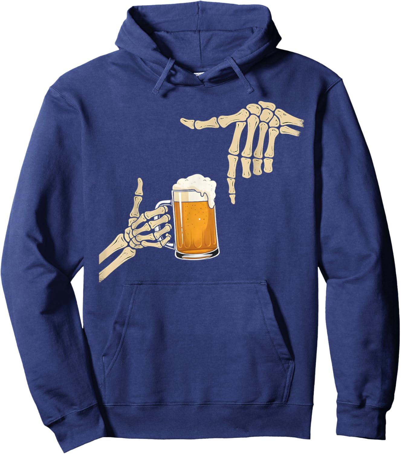 67 Six Seven Meme Novelty Skeleton Beer Halloween Hoodie - Hoodie | Navy