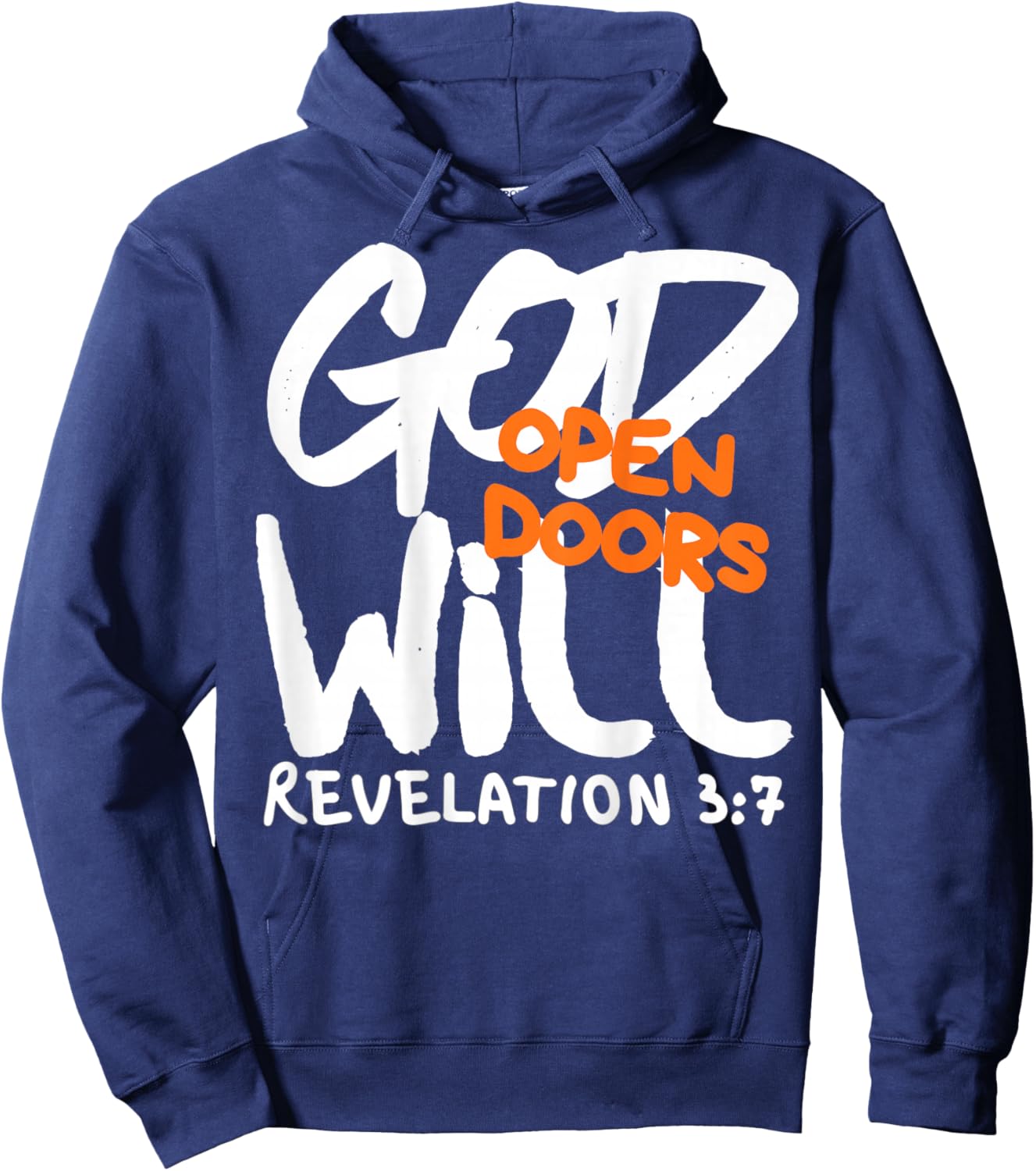God Will Open Doors Christian Positive Bible Faith Quotes Hoodie - Hoodie | Navy