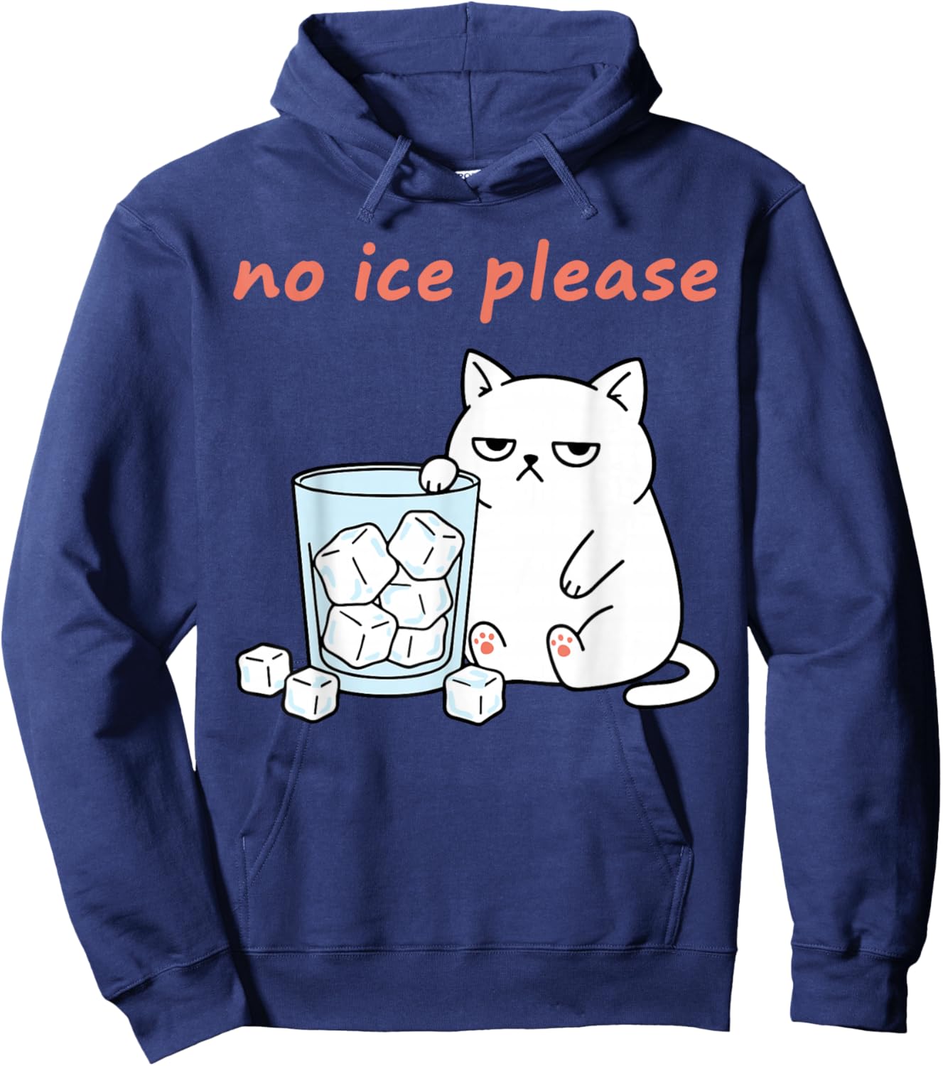 No Ice Please Funny Cat Meme Statement Abolish ICE Hoodie - Hoodie | Navy