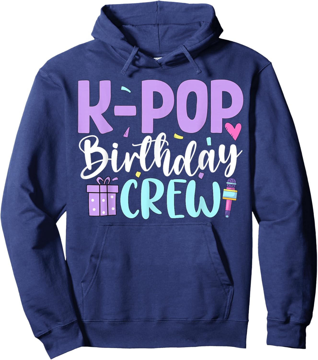 K Pop Birthday Crew Korean Pop Birthday Party Hoodie - Hoodie | Navy