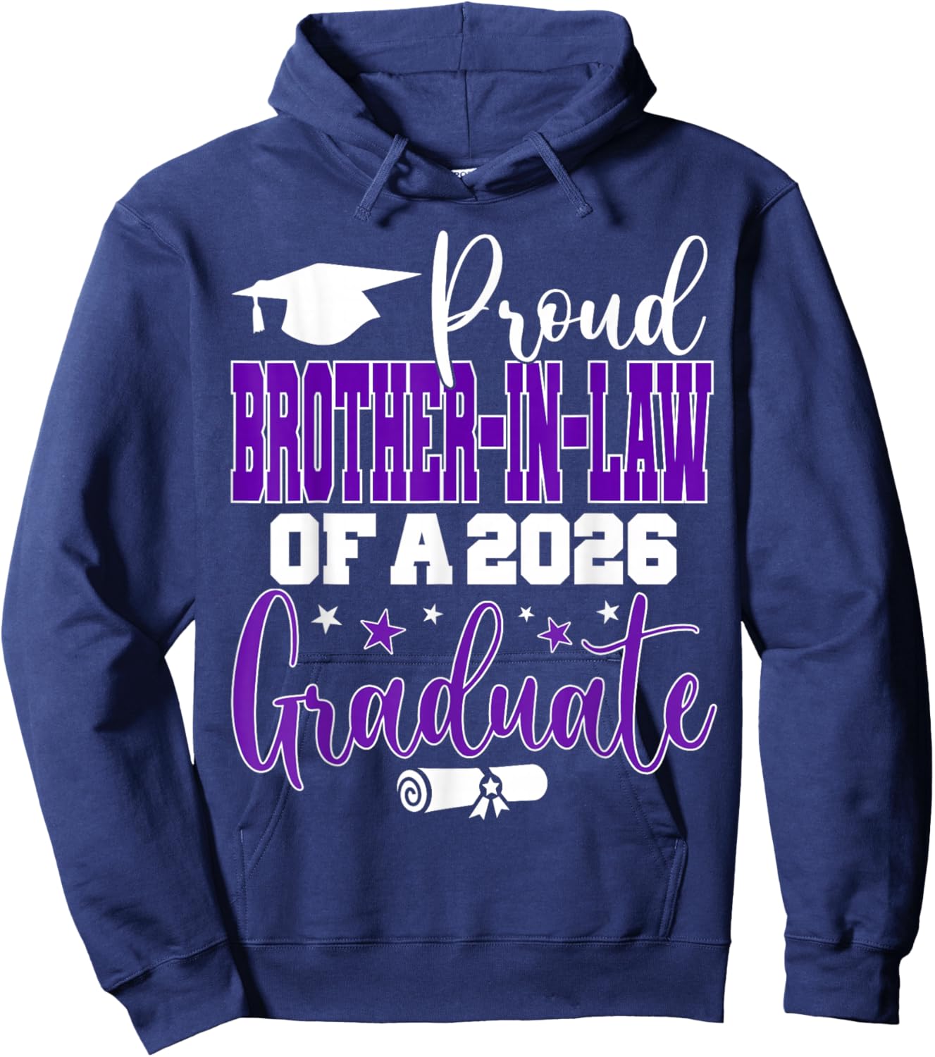 Senior 2026 Proud Brother-in-Law of A Class of 2026 Graduate Hoodie - Hoodie | Navy
