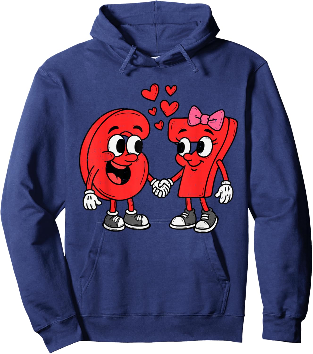 Cute Six Seven 6 7 Meme Valentines Day Girl Boy Teen Kids Hoodie - Hoodie | Navy