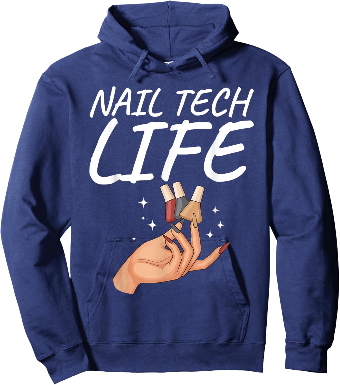Cute Nail Tech Art Girl Manicurist Nail Technician Hoodie - Hoodie | Navy