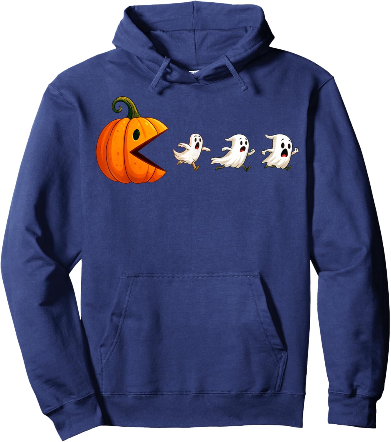 Pumpkin Eating Ghost Halloween Gaming Boys Teen Kids Hoodie - Hoodie | Navy