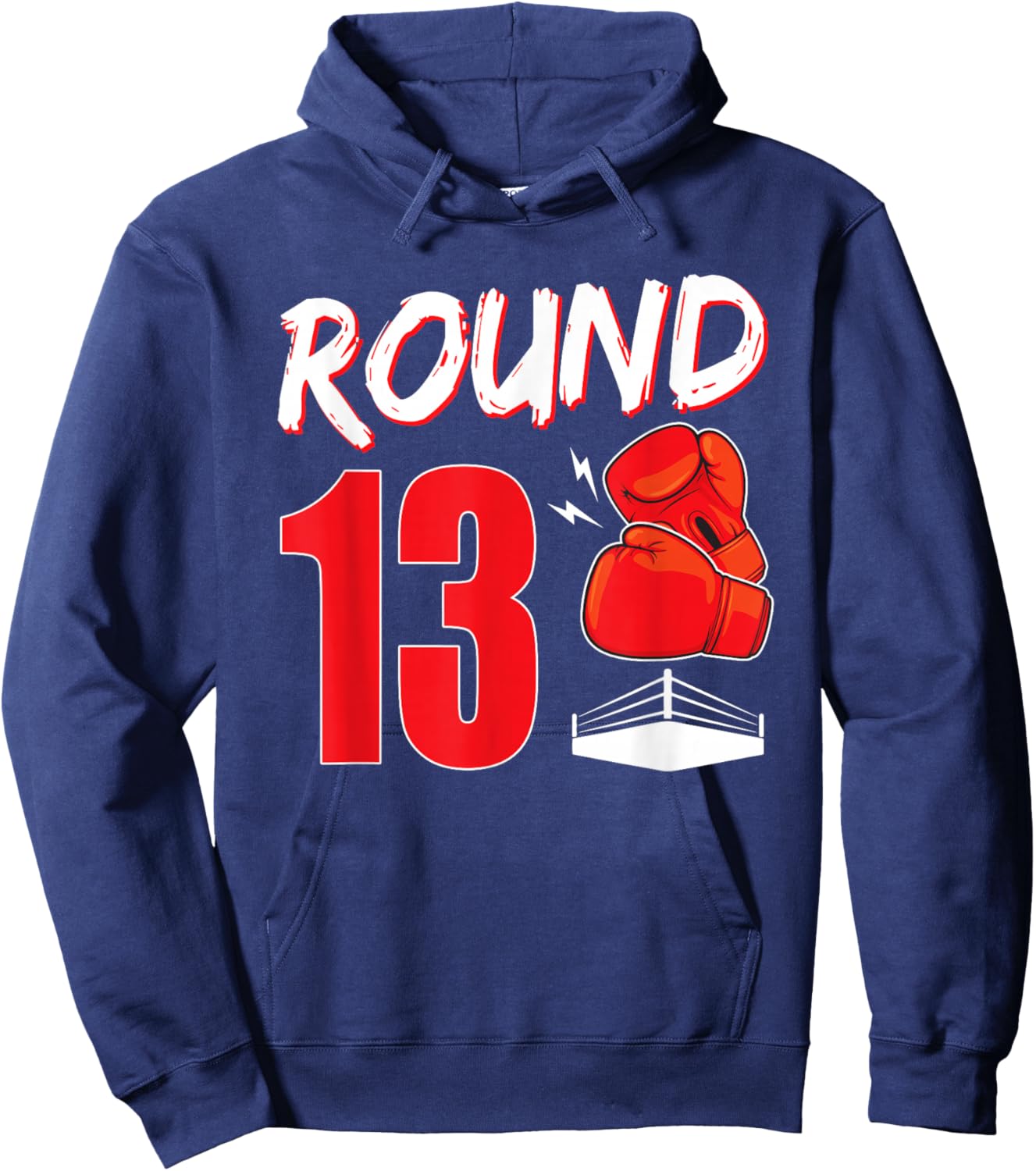 13 Year Old Birthday Boy 13th Birthday Boxing Themed Party Hoodie - Hoodie | Navy