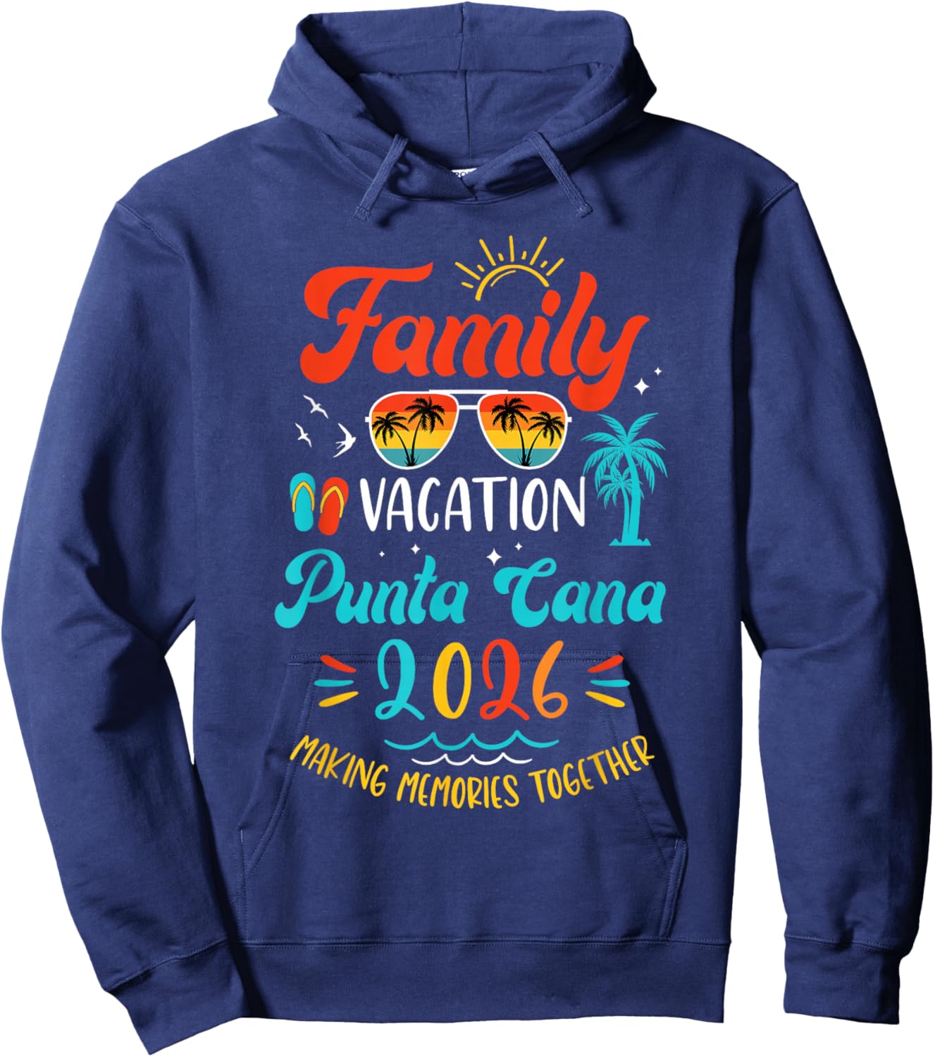 Family Vacation 2026 Punta Cana Matching Summer Vacation Hoodie - Hoodie | Navy