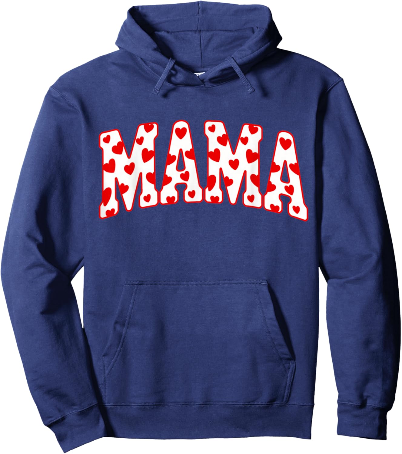 Mama Valentine Heart Valentines Hoodie - Hoodie | Navy