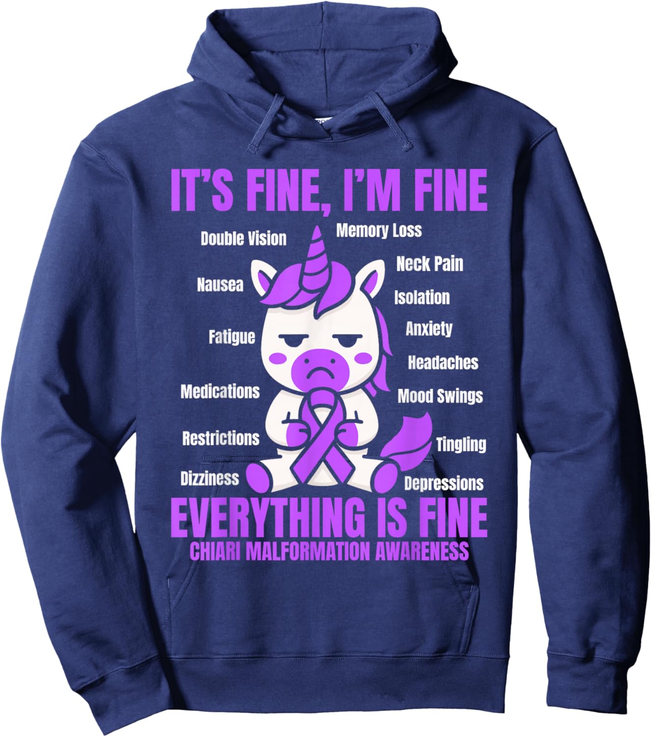 Chiari Malformation Warrior Hoodie - Hoodie | Navy
