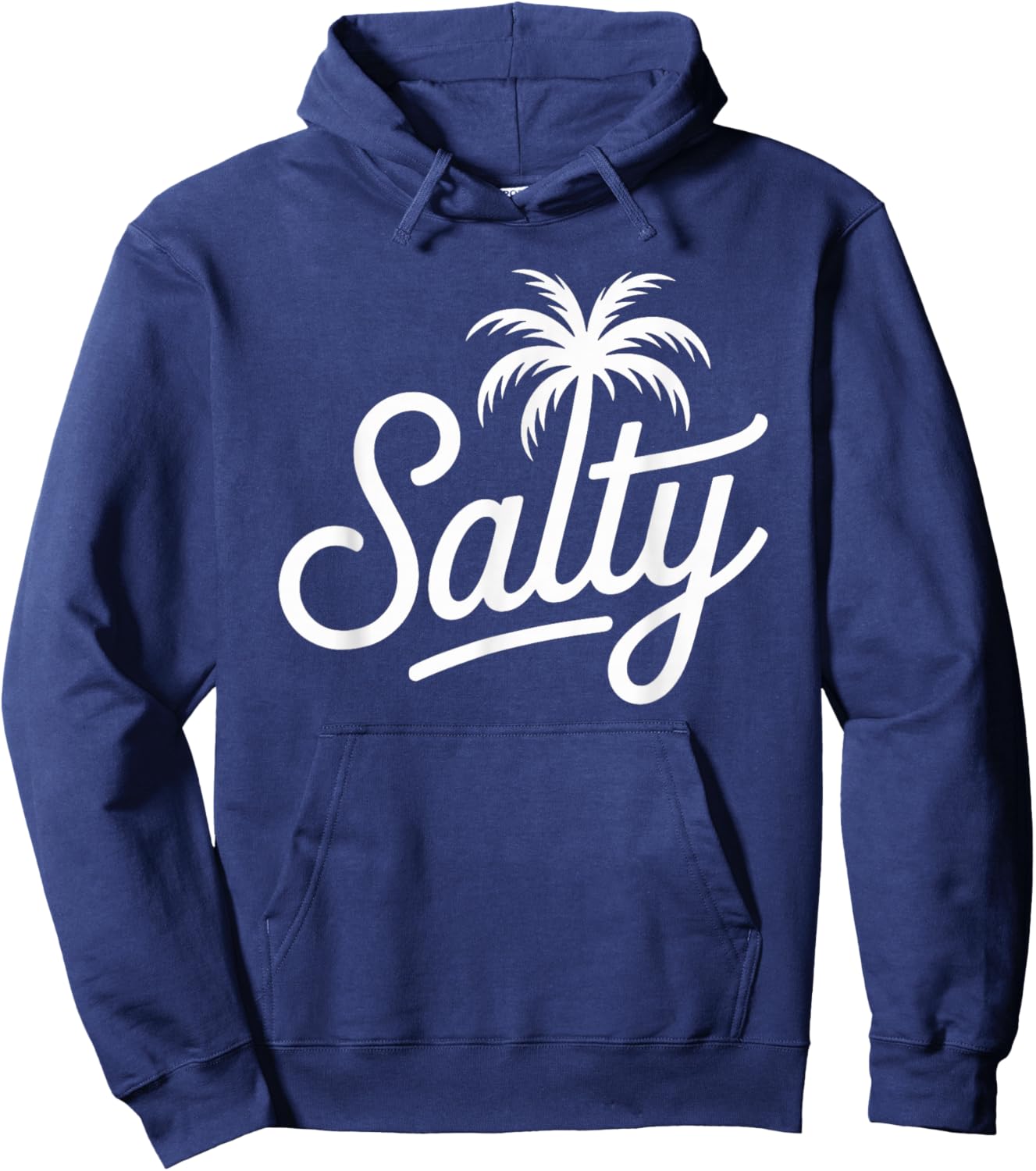 Salty Vintage Palm Trees Ocean Retro Beach Summer Hoodie - Hoodie | Navy