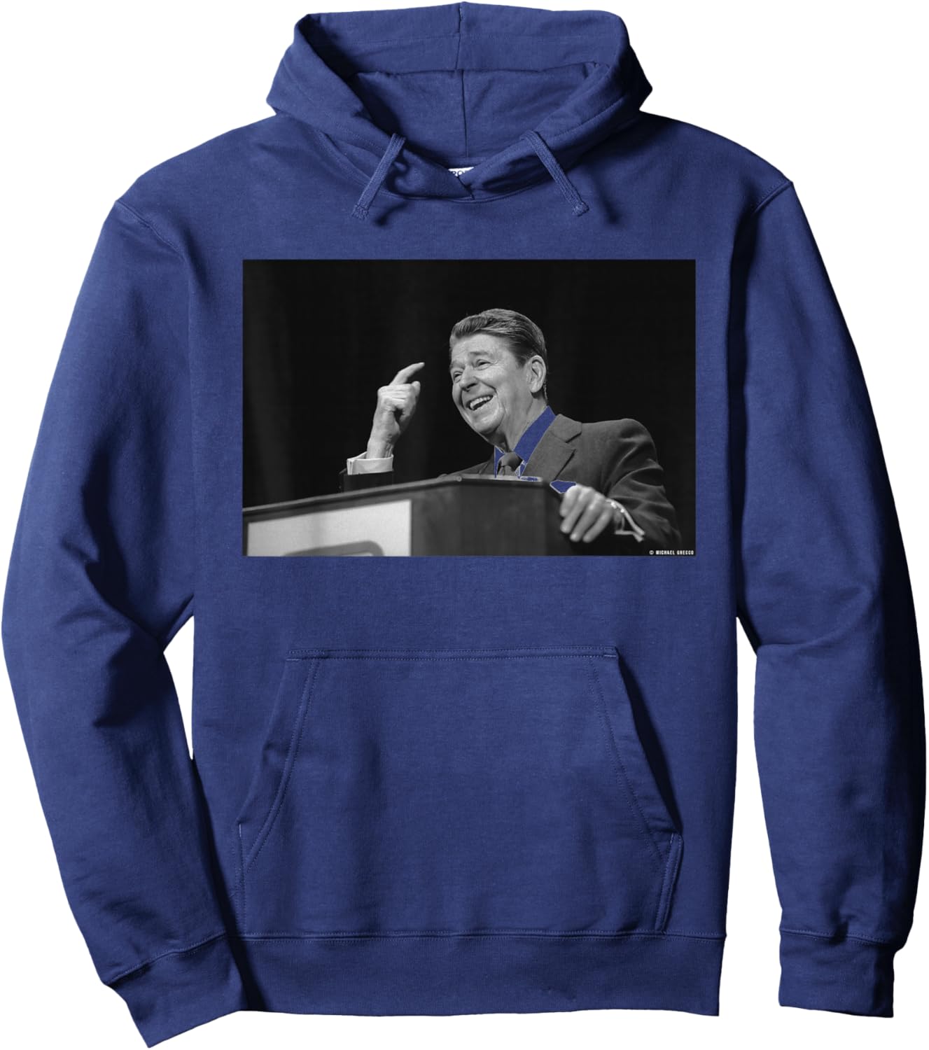 Ronald Reagan US President Birthday Speech by Michael Grecco Hoodie - Hoodie | Navy