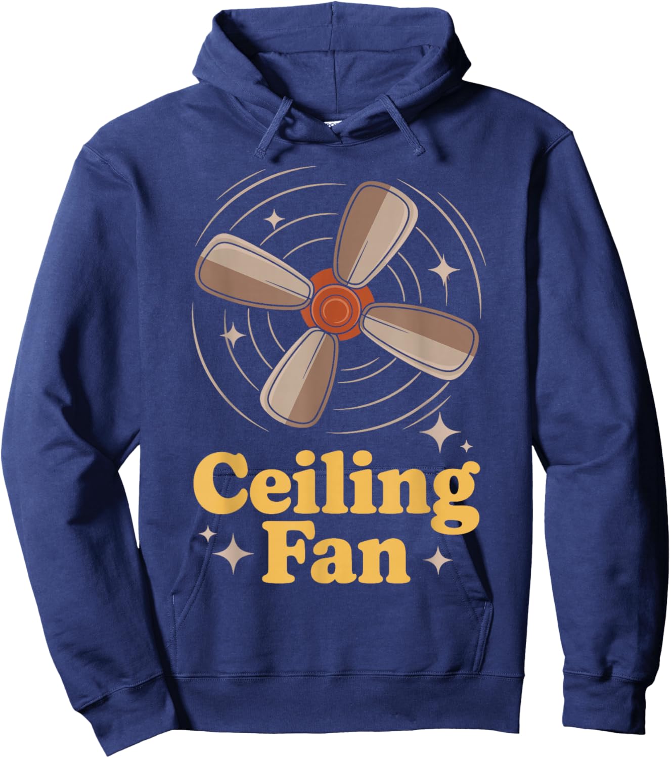 Ceiling Fan Funny Home Decor Humor Illustration Hoodie - Hoodie | Navy