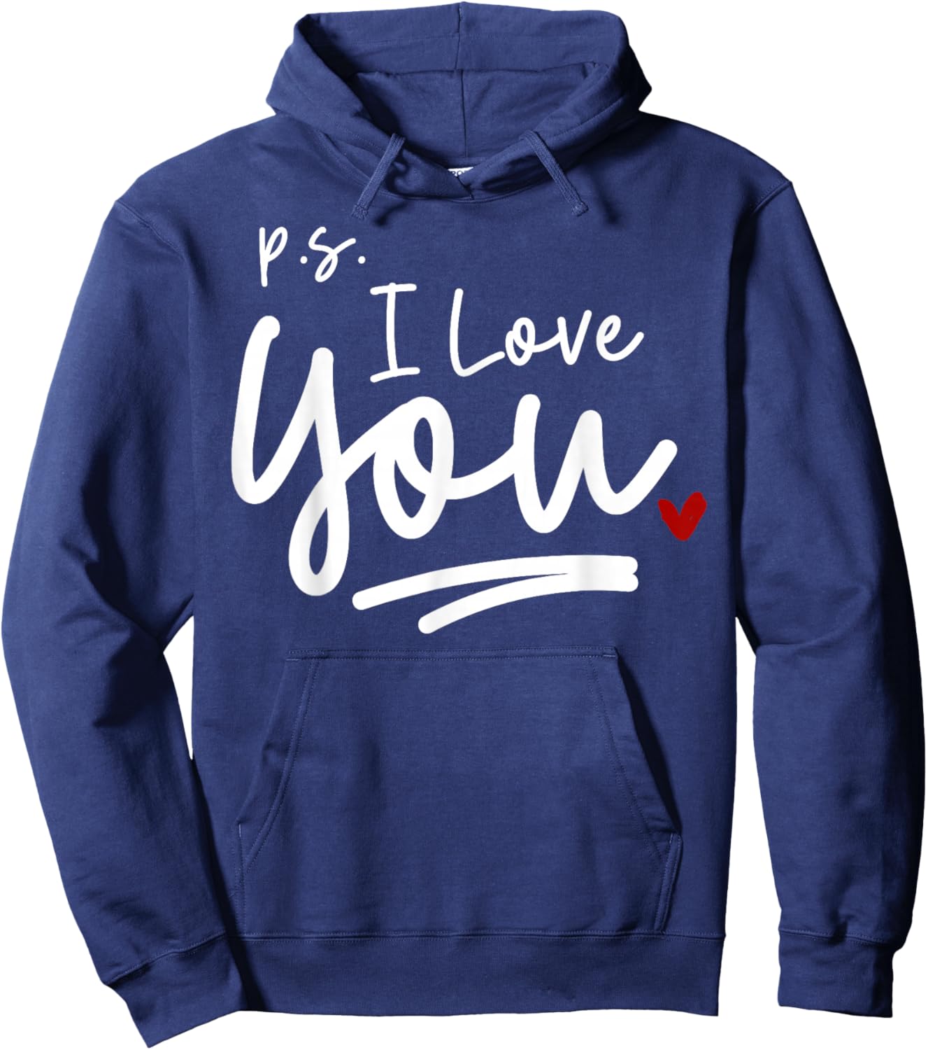 PS I Love You Day Valentine's Day Purple Heart Women Men Kid Hoodie - Hoodie | Navy