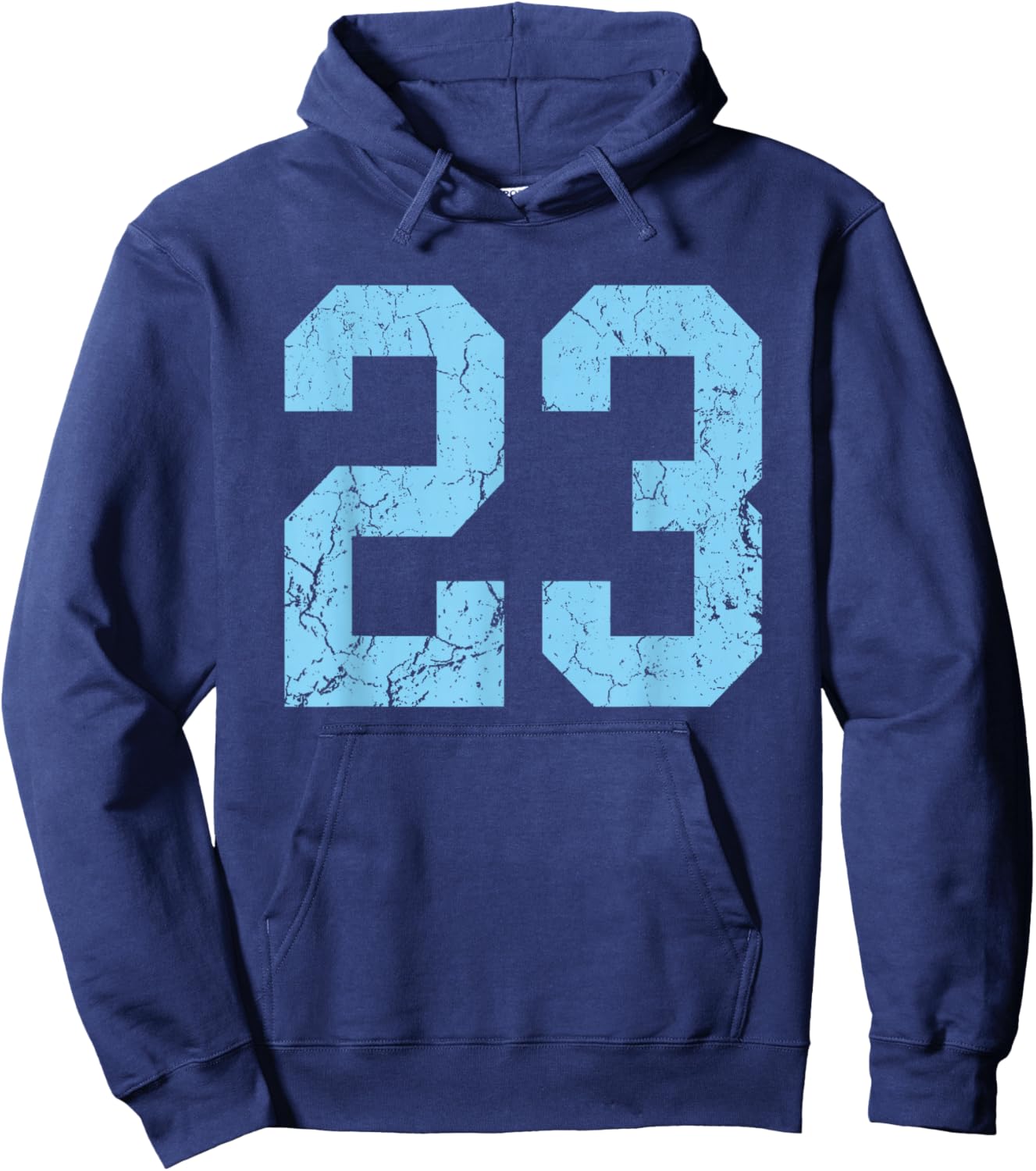 Distressed Baby Blue Number 23 Jersey Player Uniform #23 Hoodie - Hoodie | Navy