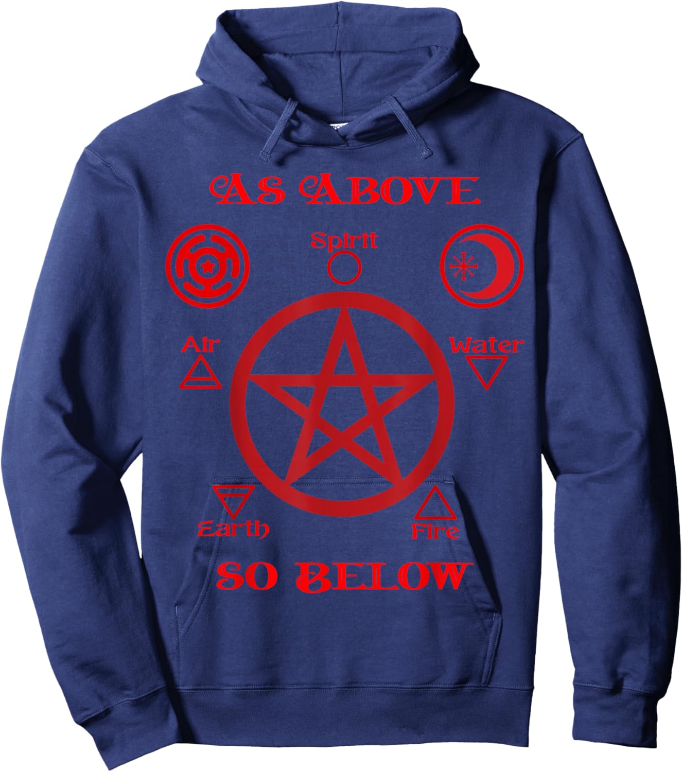 Pentagram Hecate Wheel Wicca Spirit Over Matter Witchcraft Hoodie - Hoodie | Navy