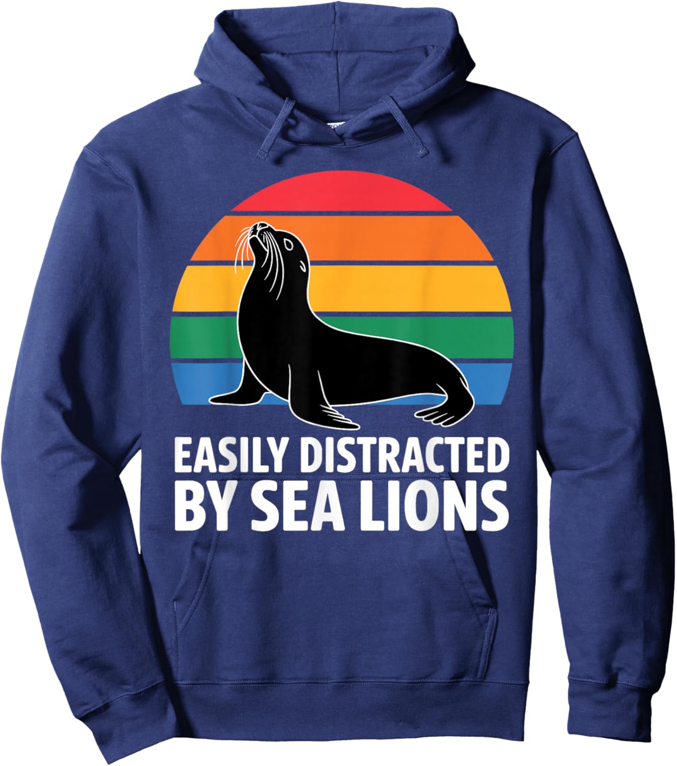 Sea Lion Art Women Kids Seal Animal Sea Lion Lover Hoodie - Hoodie | Navy
