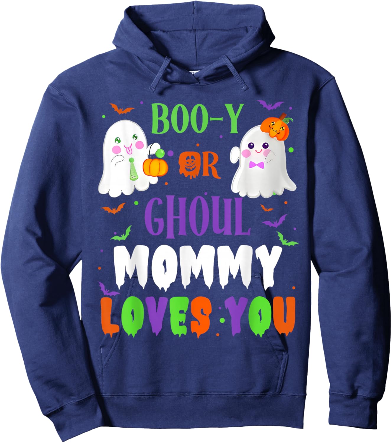 Boo-y Or Ghoul Mommy Loves You Boo Halloween Baby Gender Hoodie - Hoodie | Navy