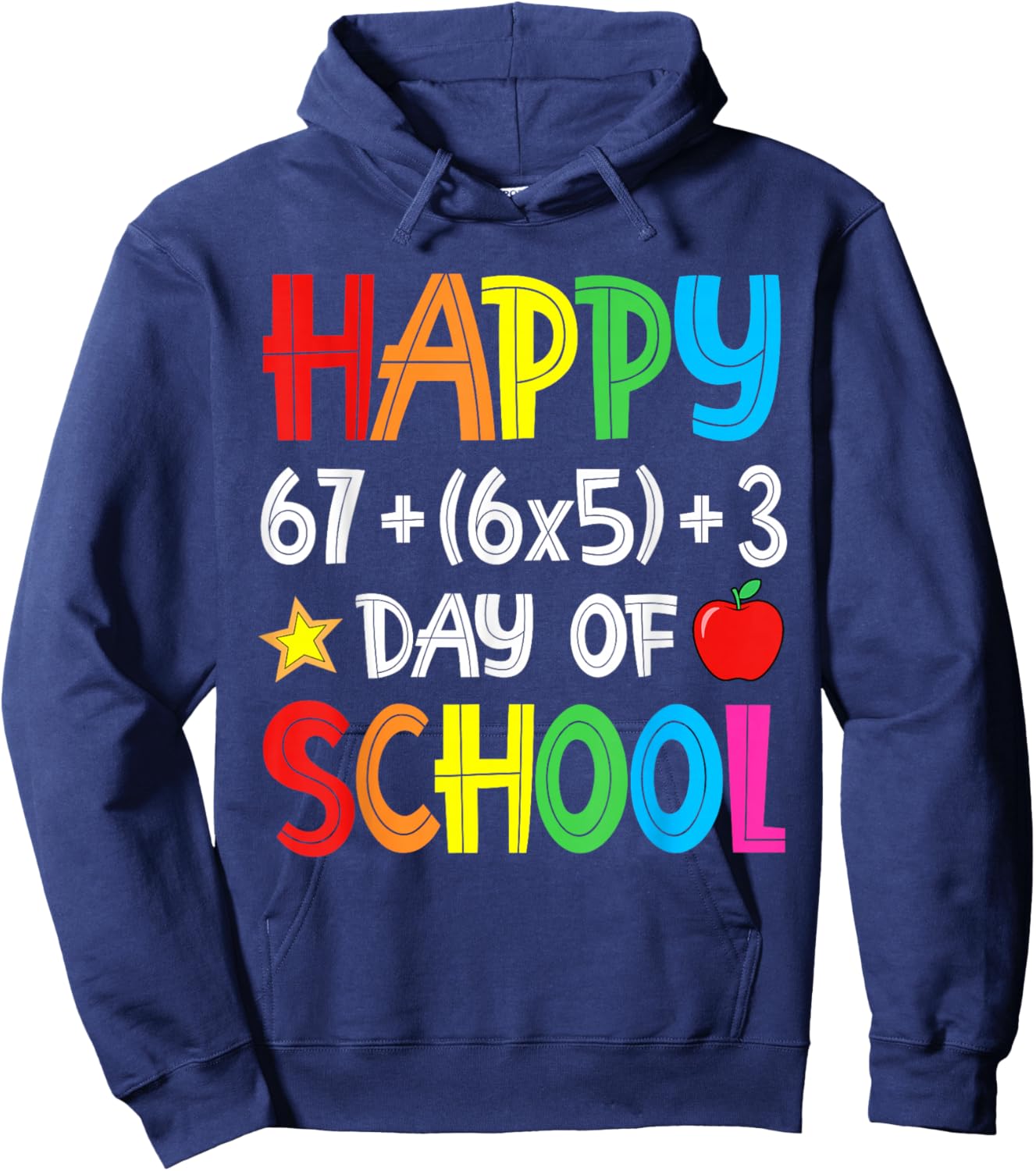 Happy 67 30 3 Days of School 100th Day Teacher Girl Boy Kids Hoodie - Hoodie | Navy
