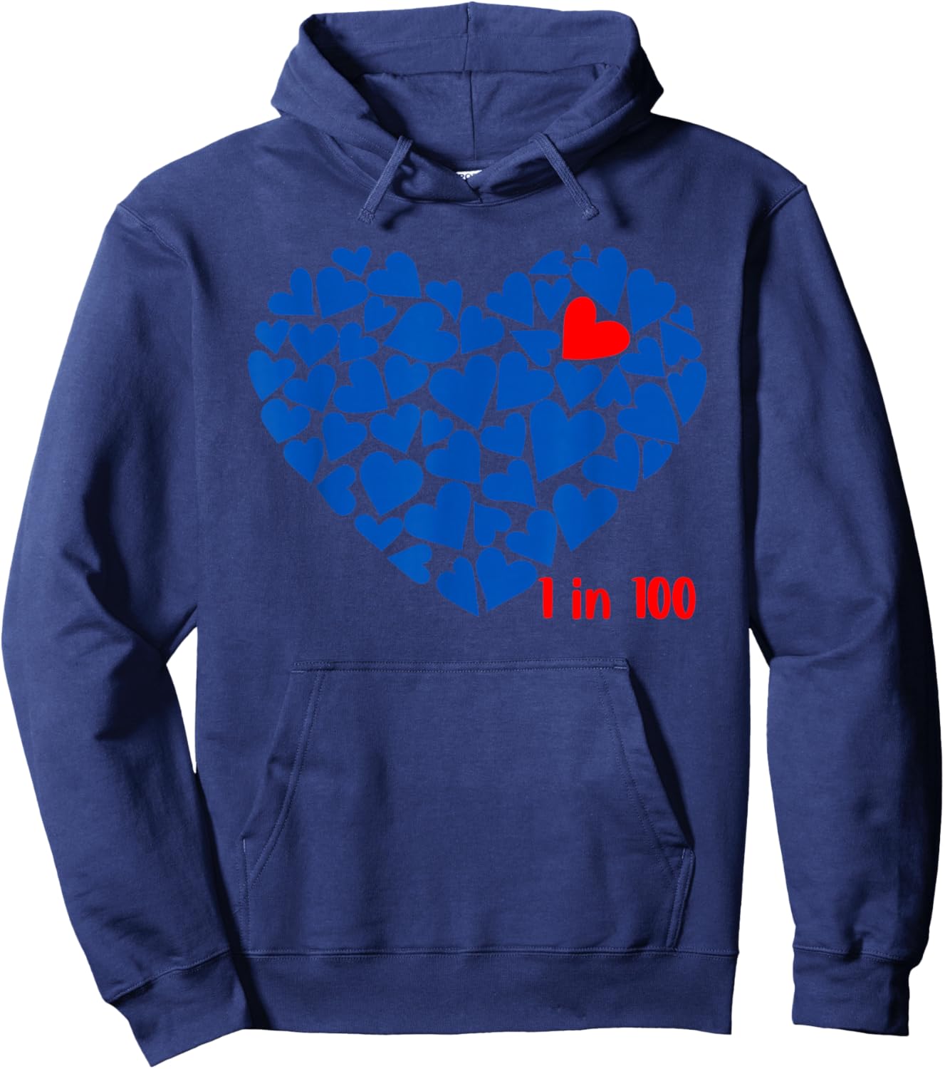 1 in 100 Congenital Heart Disease Awareness CHD Men Women Hoodie - Hoodie | Navy