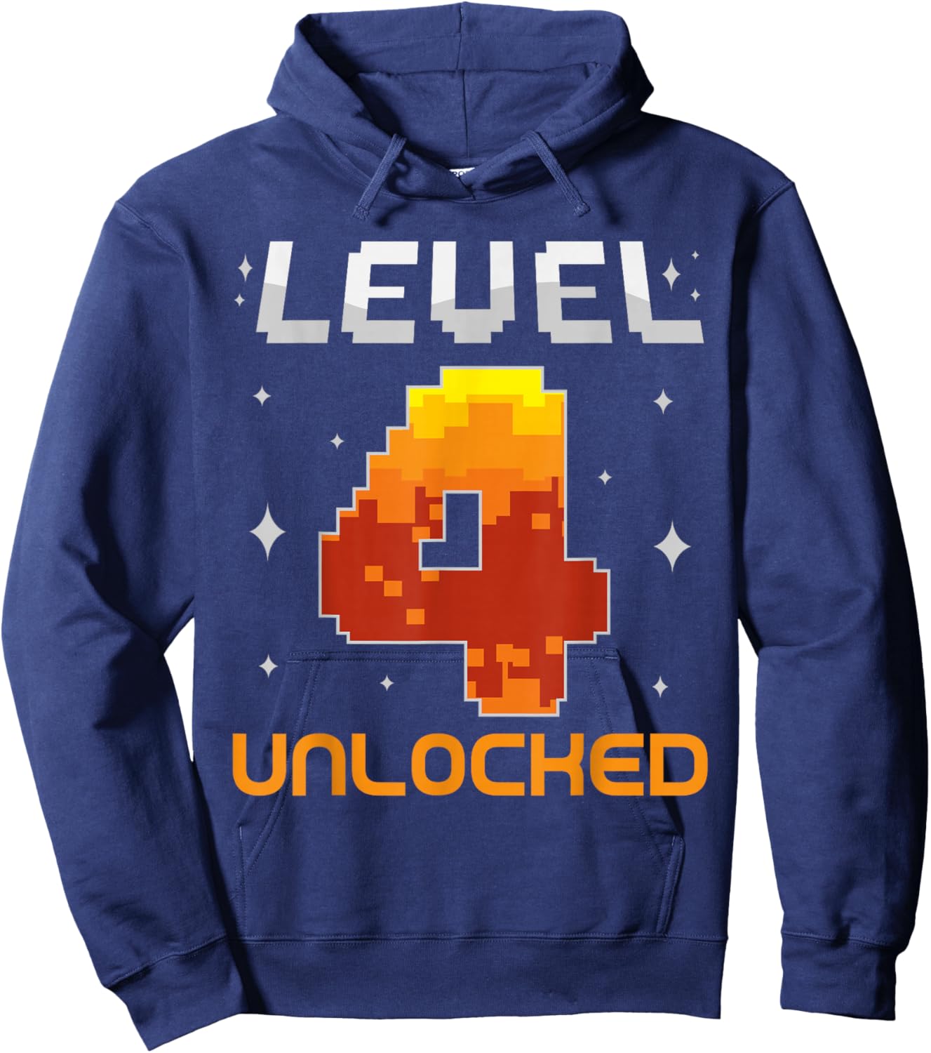 Level 4 Unlocked 4th Birthday Four Years Old Gamer Gaming Hoodie - Hoodie | Navy