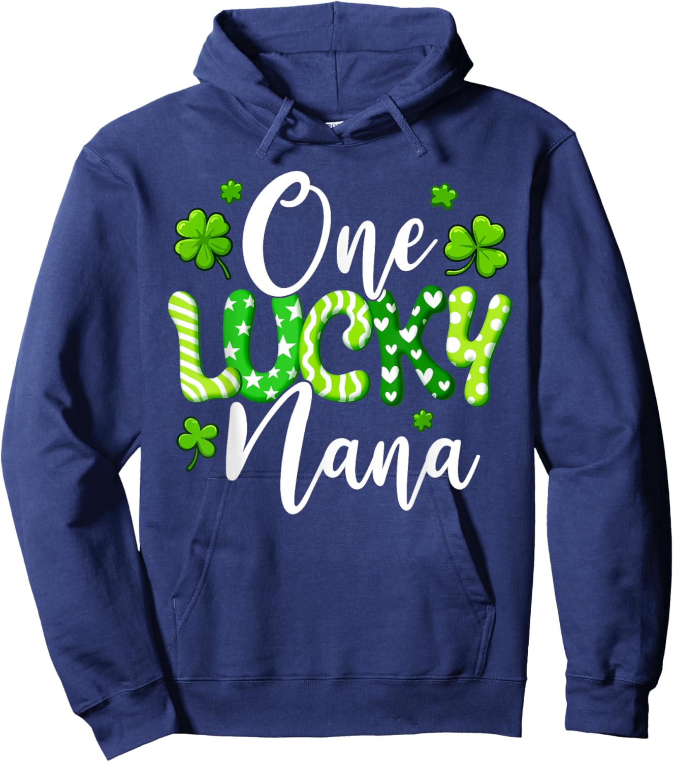 One Lucky Nana Shamrock Nana St Patrick's Day Hoodie - Hoodie | Navy