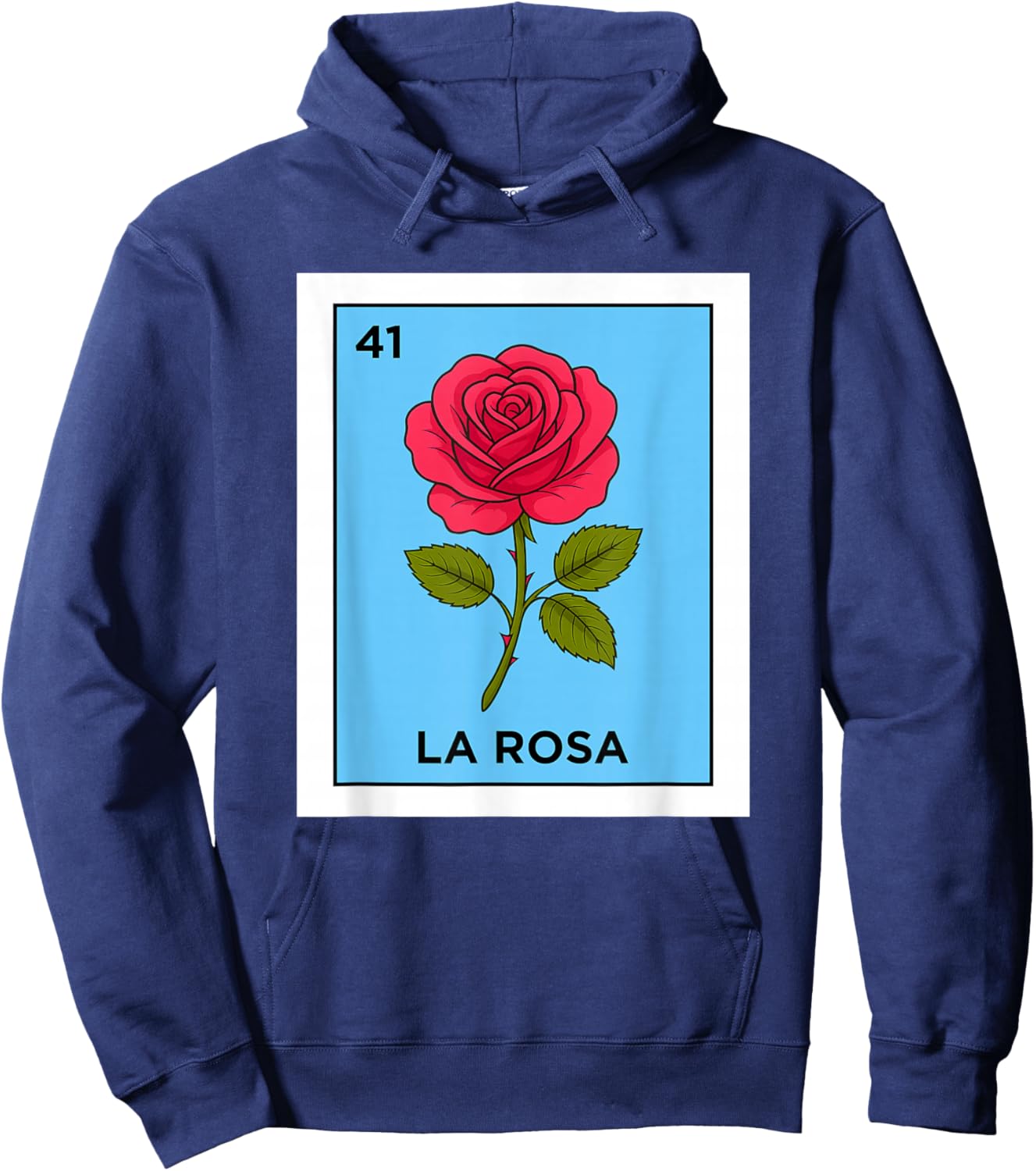 La Rosa Card Mexican Lottery Mexico Men Women Kids Hoodie - Hoodie | Navy