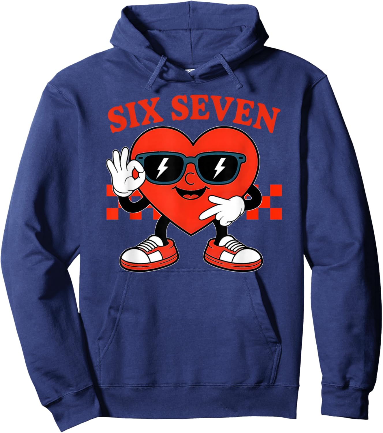67 Shirt Boys Kids Funny Six Seven 6 7 Valentine Day 67 Meme Hoodie - Hoodie | Navy