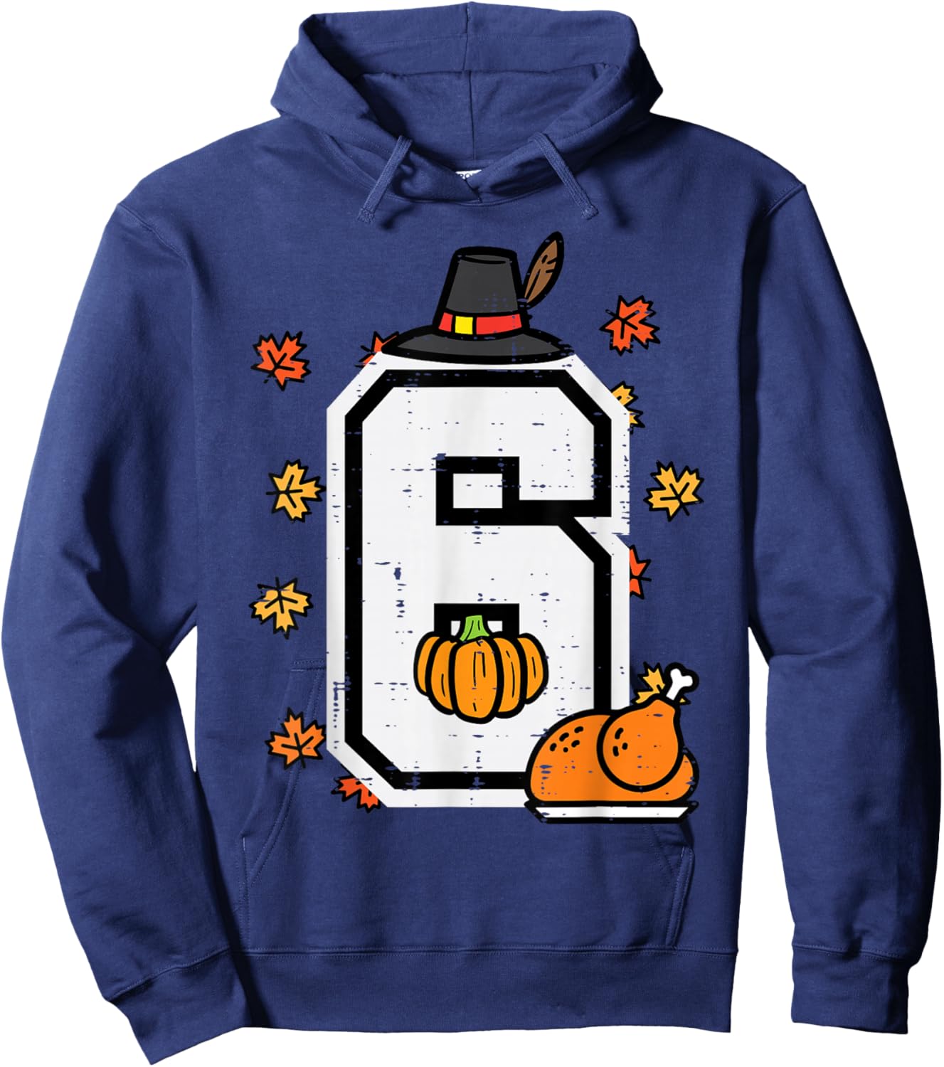 Number 6 Thanksgiving 6 7 Matching 67 Meme Men Women Kids Hoodie - Hoodie | Navy