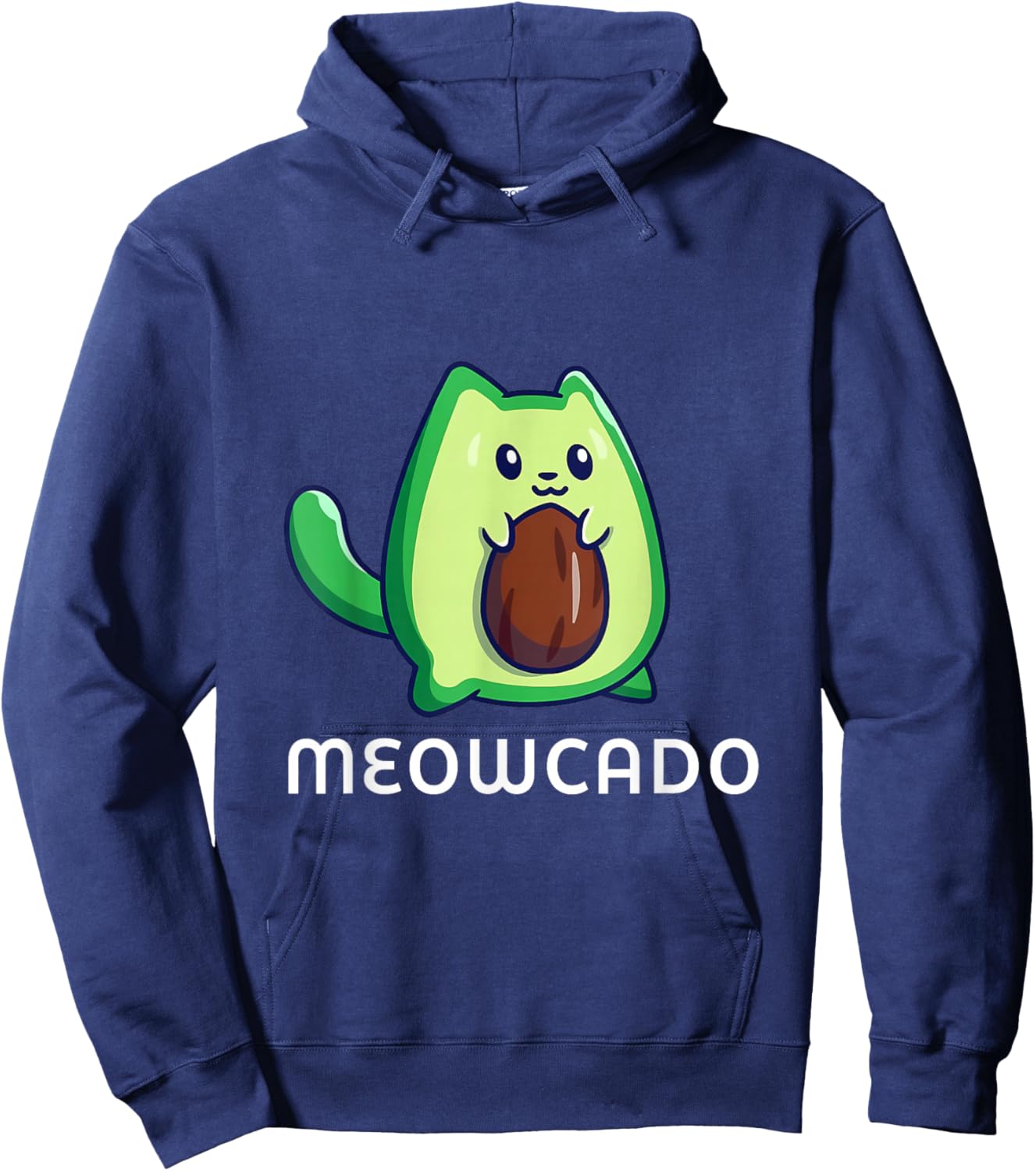 Meowcado Avocado Cat Funny Cute Kawaii Animal Meme Hoodie - Hoodie | Navy