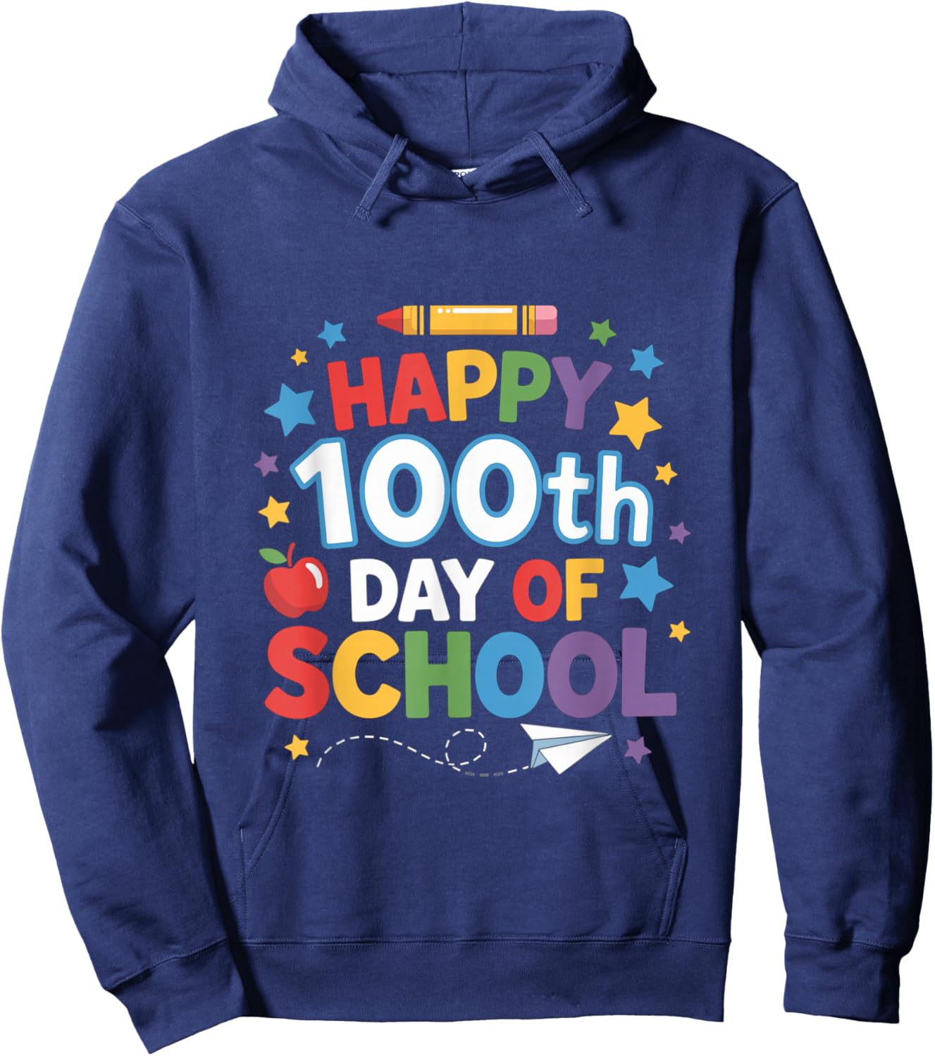 Happy 100th Day of School Boys Hoodie - Hoodie | Navy
