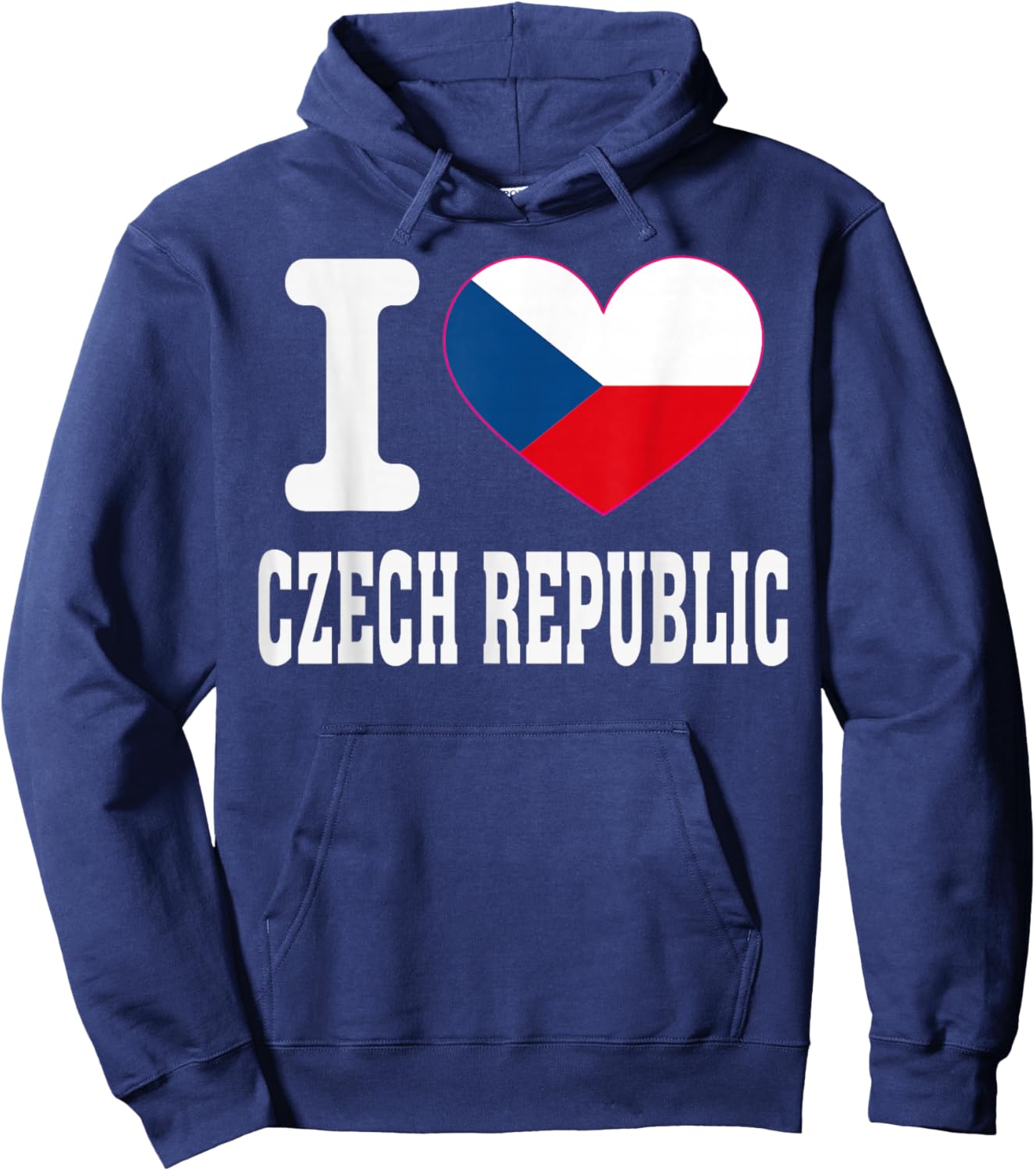 I Love Czech Republic Heart Souvenir Lovers Pride Travel Hoodie - Hoodie | Navy