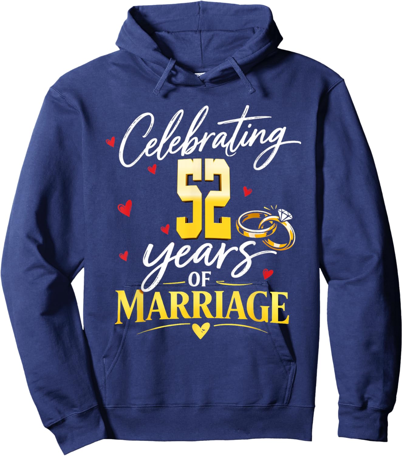 Celerating 1974 52th 52 Years Wedding Anniversary Hoodie - Hoodie | Navy
